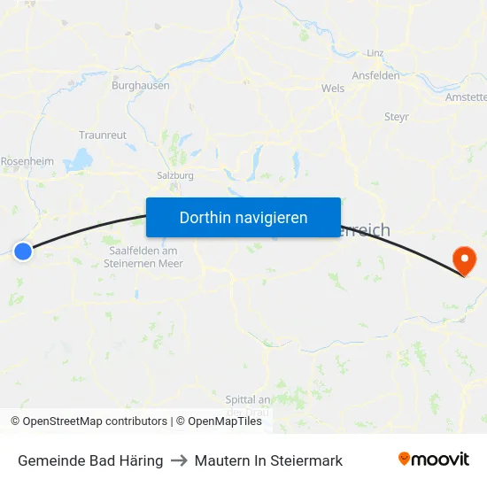 Gemeinde Bad Häring to Mautern In Steiermark map