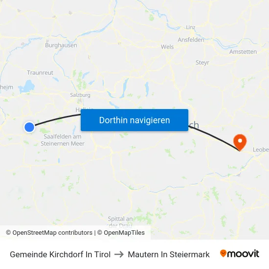Gemeinde Kirchdorf In Tirol to Mautern In Steiermark map