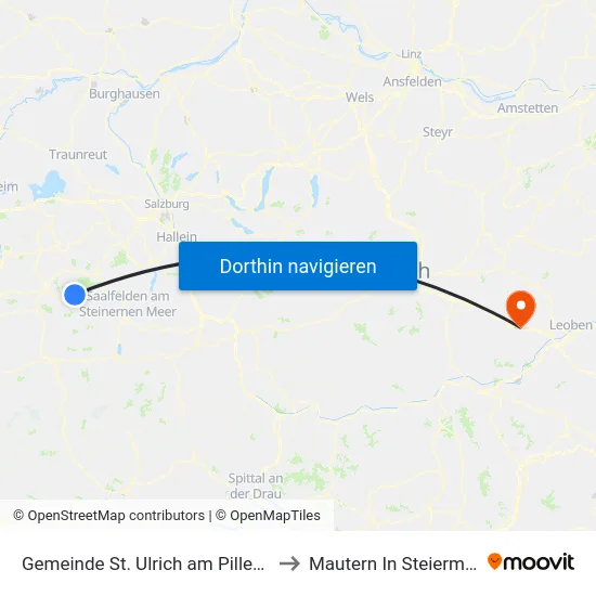 Gemeinde St. Ulrich am Pillersee to Mautern In Steiermark map