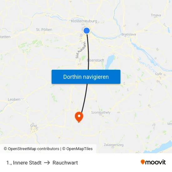 1., Innere Stadt to Rauchwart map