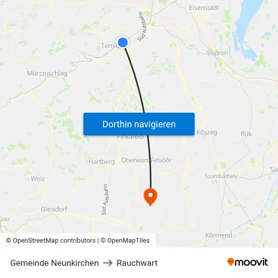 Gemeinde Neunkirchen to Rauchwart map