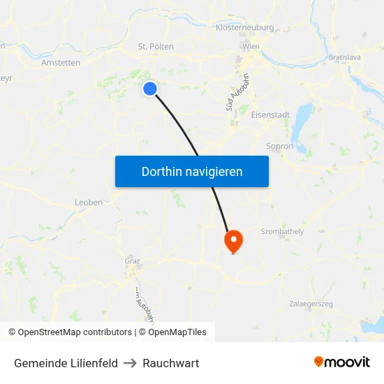 Gemeinde Lilienfeld to Rauchwart map
