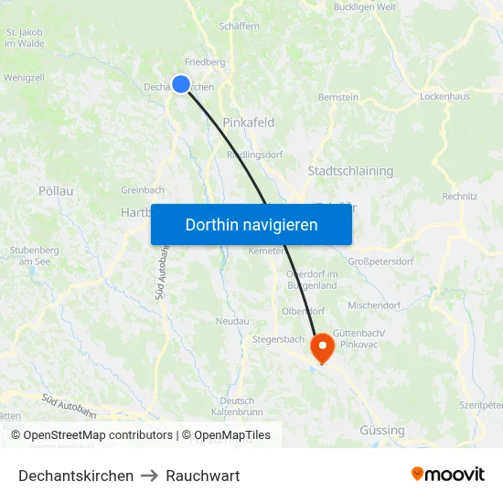 Dechantskirchen to Rauchwart map