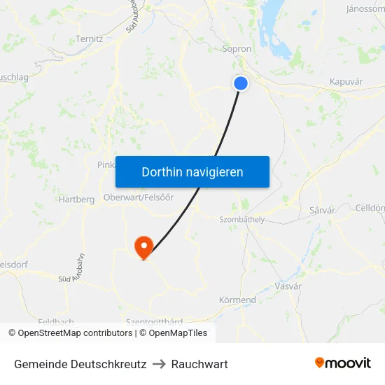 Gemeinde Deutschkreutz to Rauchwart map