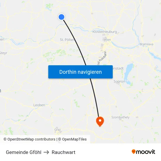 Gemeinde Gföhl to Rauchwart map