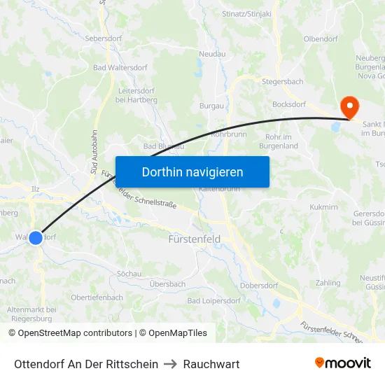 Ottendorf An Der Rittschein to Rauchwart map