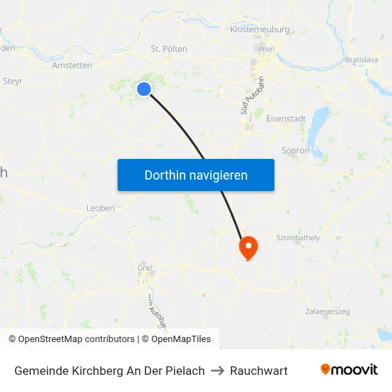 Gemeinde Kirchberg An Der Pielach to Rauchwart map