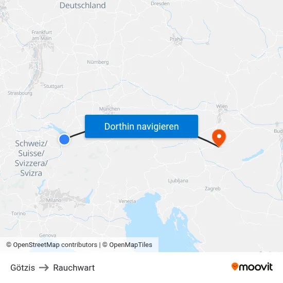 Götzis to Rauchwart map