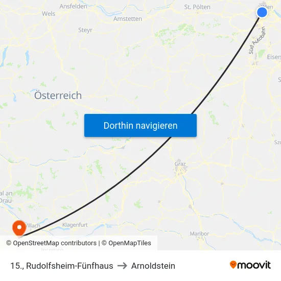 15., Rudolfsheim-Fünfhaus to Arnoldstein map