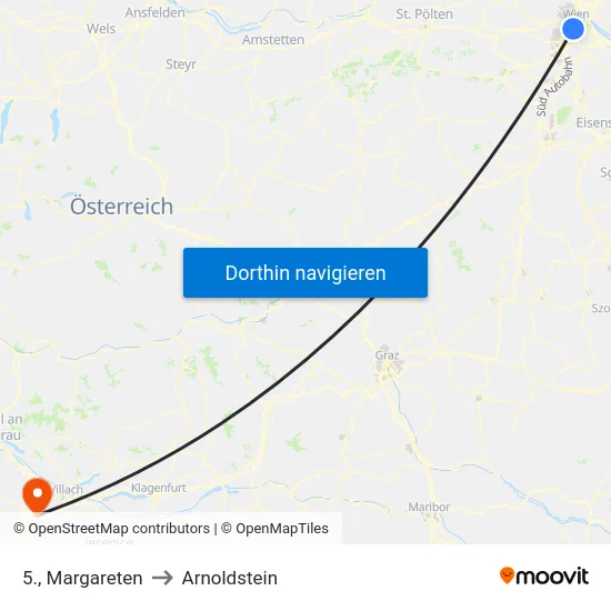 5., Margareten to Arnoldstein map
