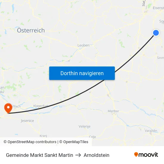 Gemeinde Markt Sankt Martin to Arnoldstein map