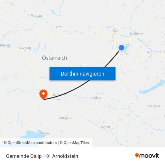 Gemeinde Oslip to Arnoldstein map
