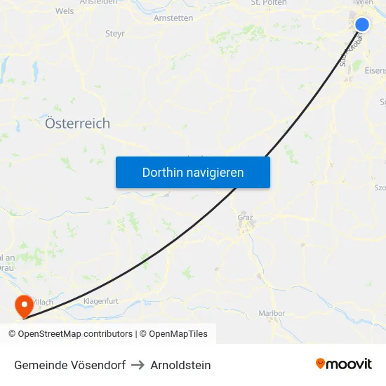 Gemeinde Vösendorf to Arnoldstein map