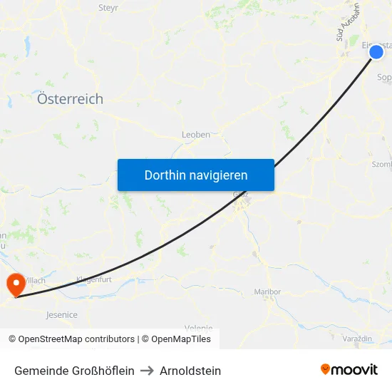 Gemeinde Großhöflein to Arnoldstein map