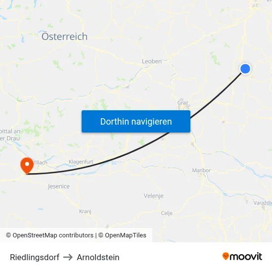 Riedlingsdorf to Arnoldstein map