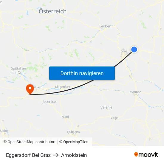 Eggersdorf Bei Graz to Arnoldstein map