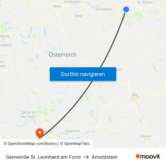 Gemeinde St. Leonhard am Forst to Arnoldstein map