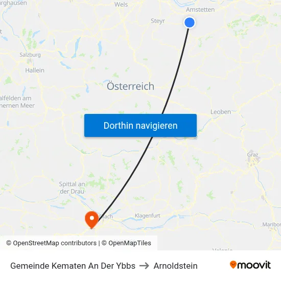 Gemeinde Kematen An Der Ybbs to Arnoldstein map