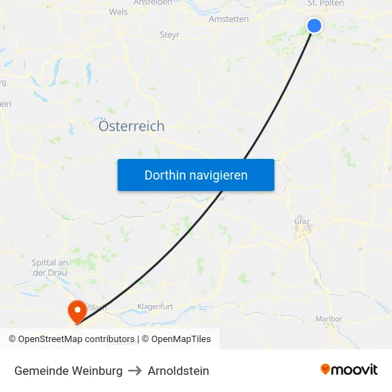 Gemeinde Weinburg to Arnoldstein map