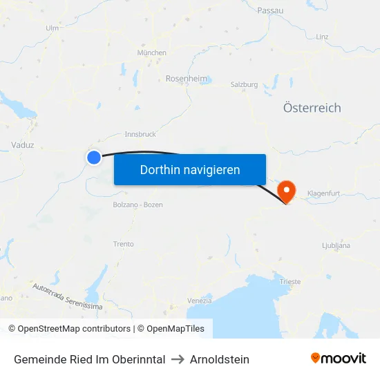 Gemeinde Ried Im Oberinntal to Arnoldstein map