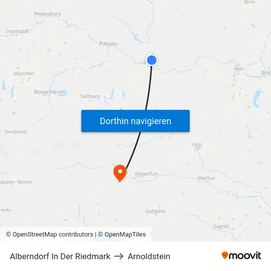 Alberndorf In Der Riedmark to Arnoldstein map
