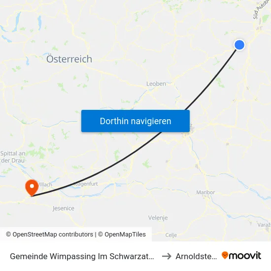 Gemeinde Wimpassing Im Schwarzatale to Arnoldstein map
