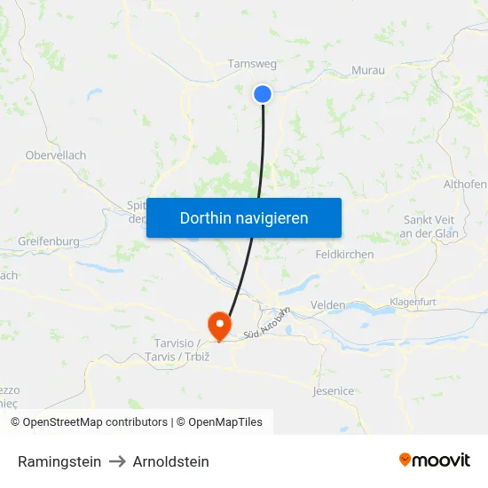 Ramingstein to Arnoldstein map