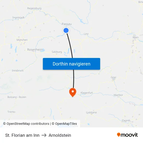 St. Florian am Inn to Arnoldstein map
