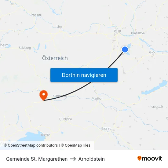 Gemeinde St. Margarethen to Arnoldstein map