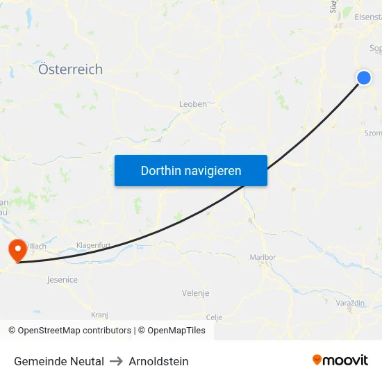 Gemeinde Neutal to Arnoldstein map