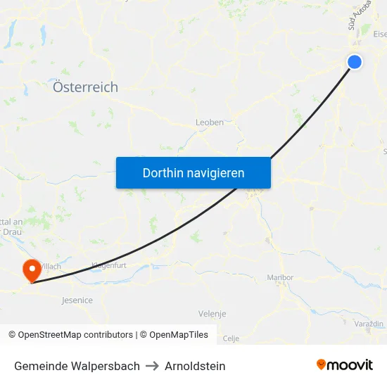 Gemeinde Walpersbach to Arnoldstein map