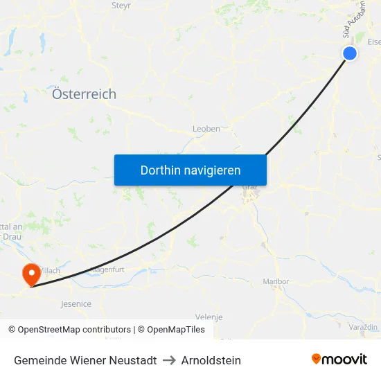 Gemeinde Wiener Neustadt to Arnoldstein map