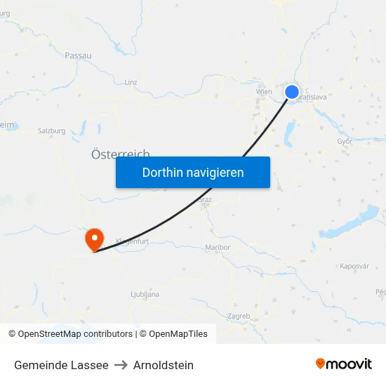 Gemeinde Lassee to Arnoldstein map