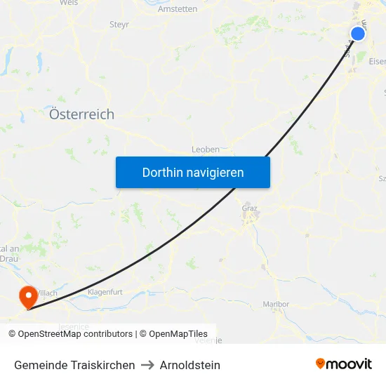 Gemeinde Traiskirchen to Arnoldstein map