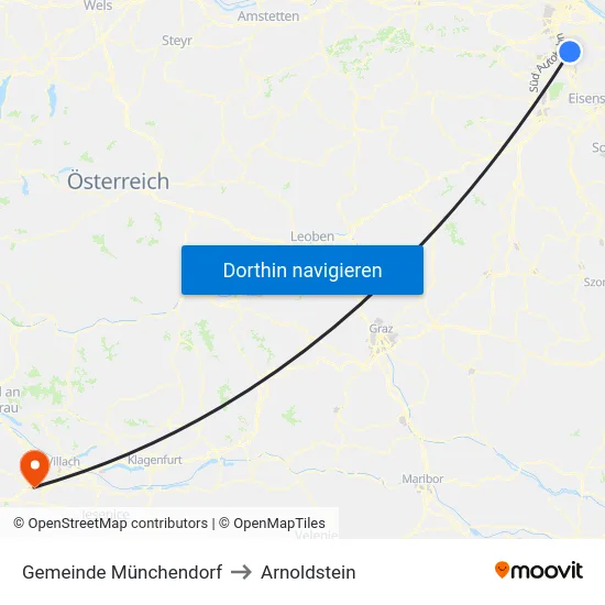 Gemeinde Münchendorf to Arnoldstein map