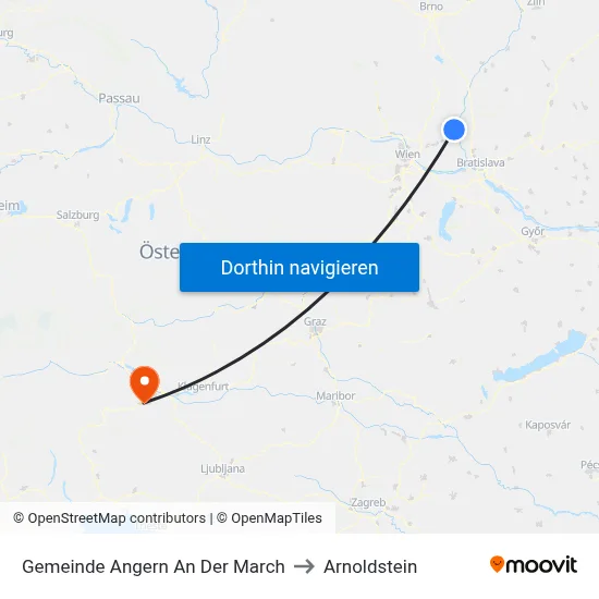 Gemeinde Angern An Der March to Arnoldstein map