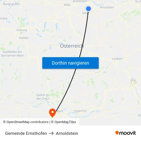 Gemeinde Ernsthofen to Arnoldstein map