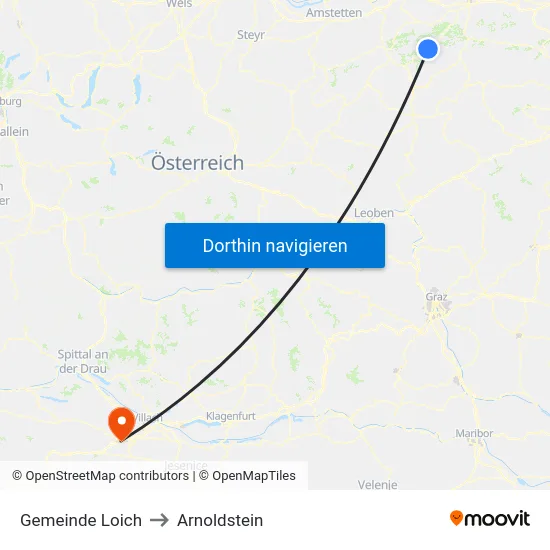 Gemeinde Loich to Arnoldstein map