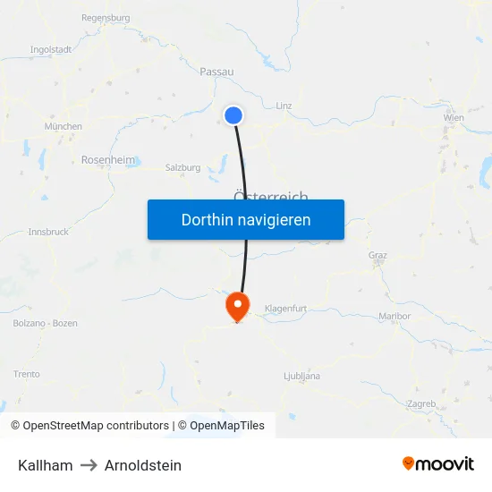 Kallham to Arnoldstein map