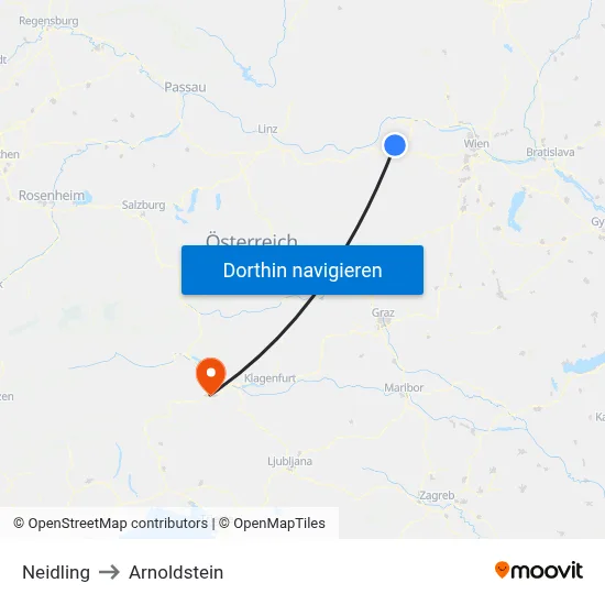 Neidling to Arnoldstein map