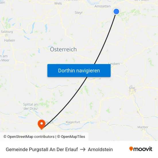 Gemeinde Purgstall An Der Erlauf to Arnoldstein map