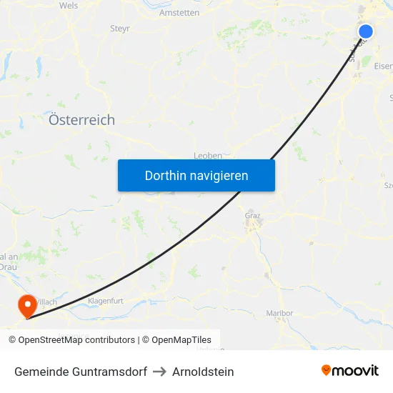 Gemeinde Guntramsdorf to Arnoldstein map