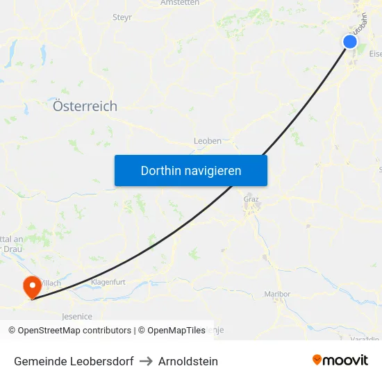 Gemeinde Leobersdorf to Arnoldstein map