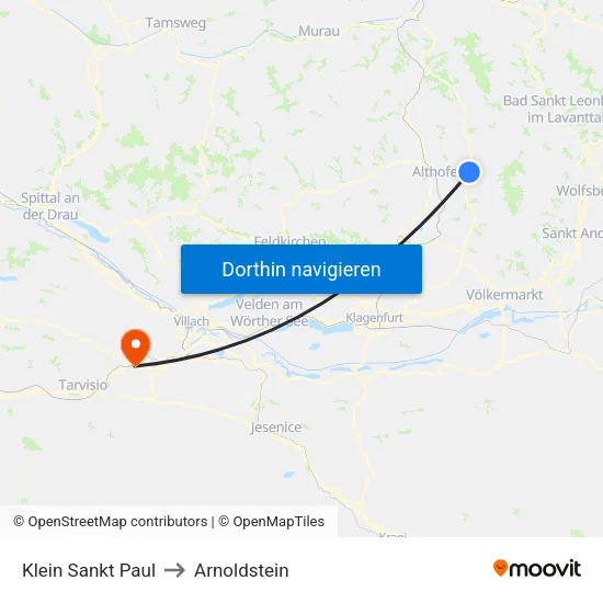 Klein Sankt Paul to Arnoldstein map