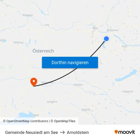 Gemeinde Neusiedl am See to Arnoldstein map