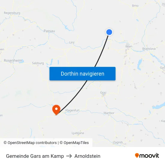 Gemeinde Gars am Kamp to Arnoldstein map