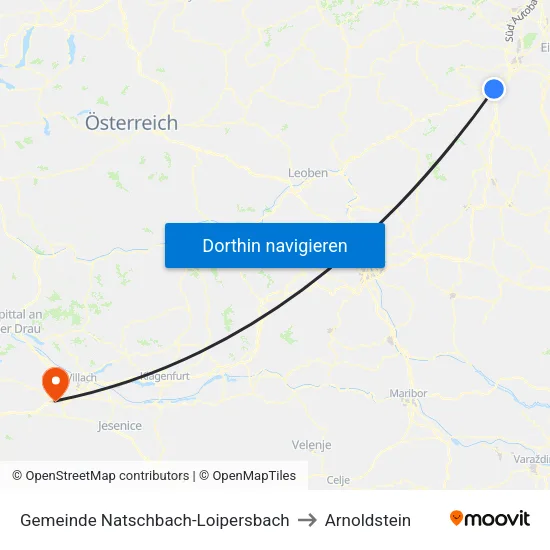 Gemeinde Natschbach-Loipersbach to Arnoldstein map