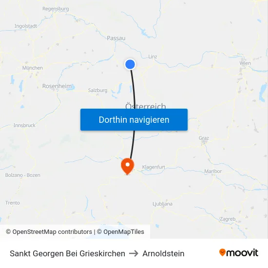 Sankt Georgen Bei Grieskirchen to Arnoldstein map