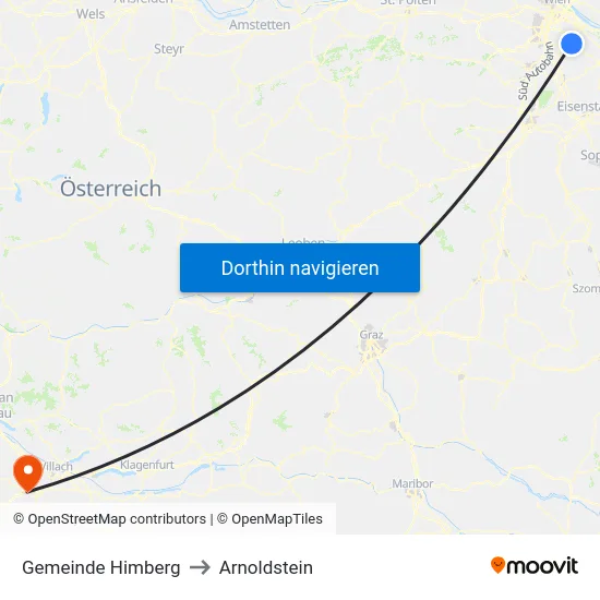 Gemeinde Himberg to Arnoldstein map