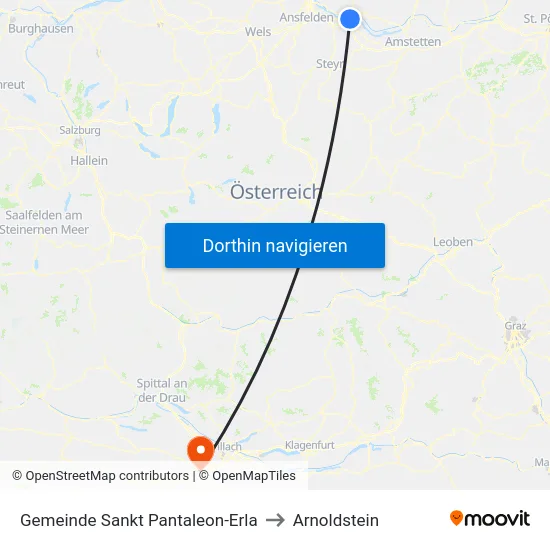Gemeinde Sankt Pantaleon-Erla to Arnoldstein map